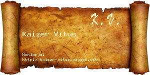 Kaizer Vitus névjegykártya